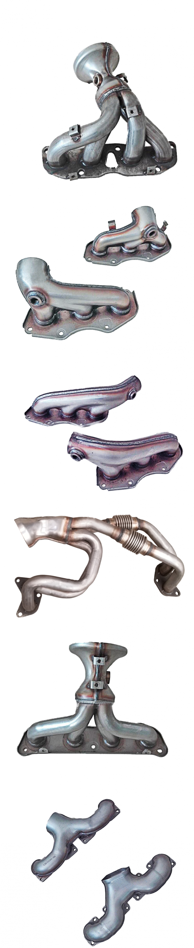 Catalytic converter welding manifold catalytic converter housing semi